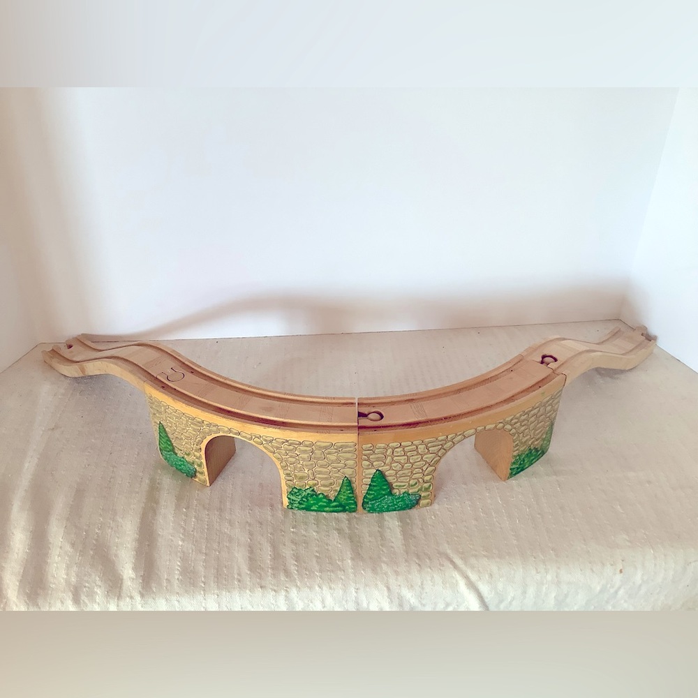 Rare Vintage Arched Viaduct Set Thomas & Friends Wooden Railway 2003, 4 Pieces - Picture 3 of 11
